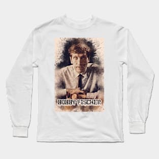 Bobby Fischer ✪ A TRIBUTE to The Legend ✪ Watercolor Portrait of a chess master Long Sleeve T-Shirt